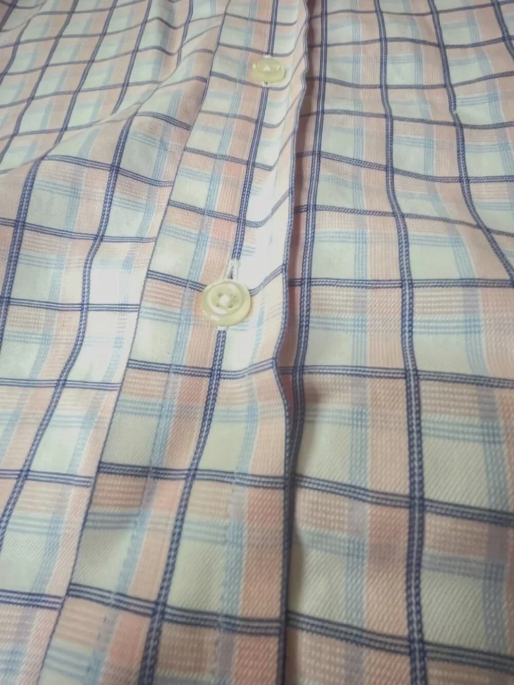 Robert Talbott Mens Button-Down Shirt 16.5 x 33 Plaid Pink & Blue Long Sleeve Co